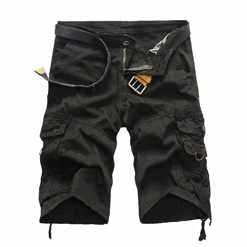 Adventure-Ready Men's Camo Cargo Shorts with Zipper Pocket