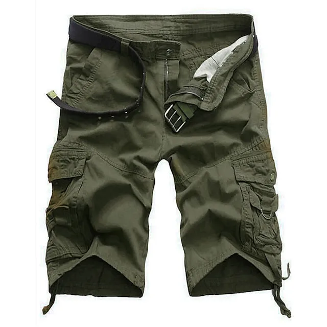 Adventure-Ready Men's Camo Cargo Shorts with Zipper Pocket