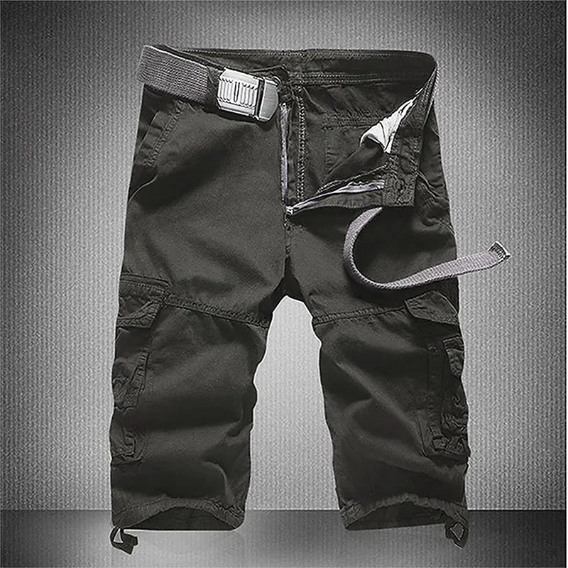 Adventure-Ready Men's Camo Cargo Shorts with Zipper Pocket