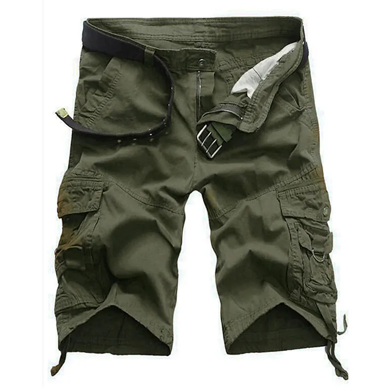 Adventure-Ready Men's Camo Cargo Shorts with Zipper Pocket