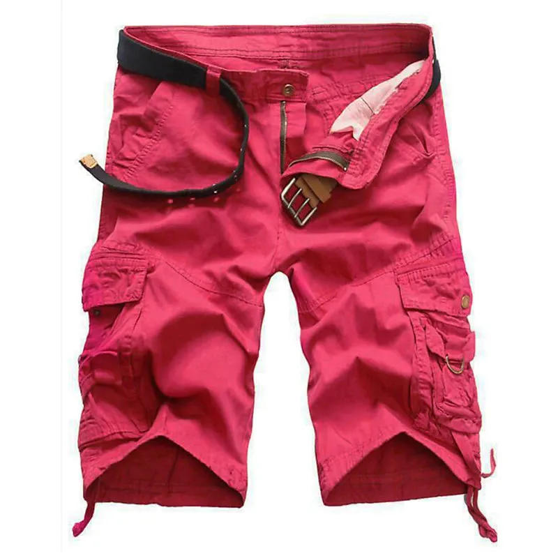 Adventure-Ready Men's Camo Cargo Shorts with Zipper Pocket