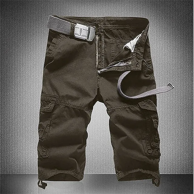 Adventure-Ready Men's Camo Cargo Shorts with Zipper Pocket