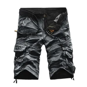 Adventure-Ready Men's Camo Cargo Shorts with Zipper Pocket