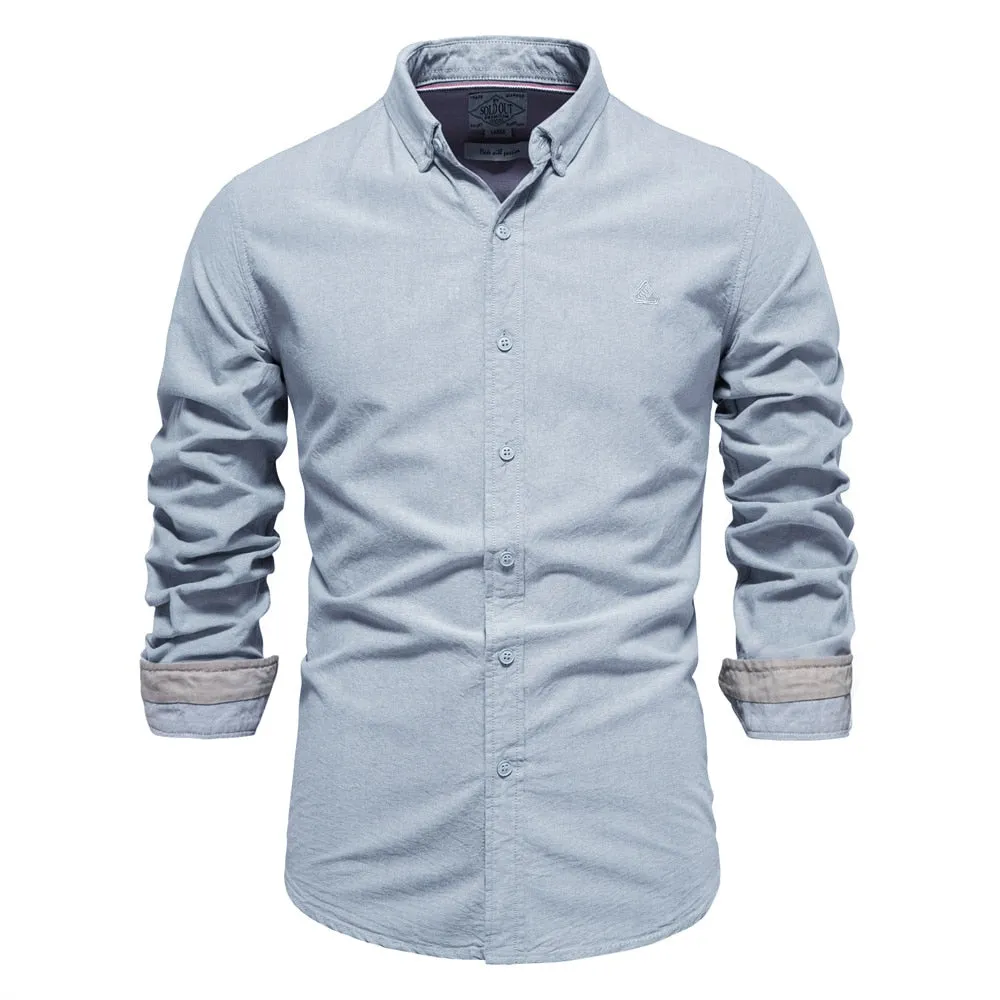 Angelo Ricci™ Brand Cotton Business Casual Oxford Dress Shirt