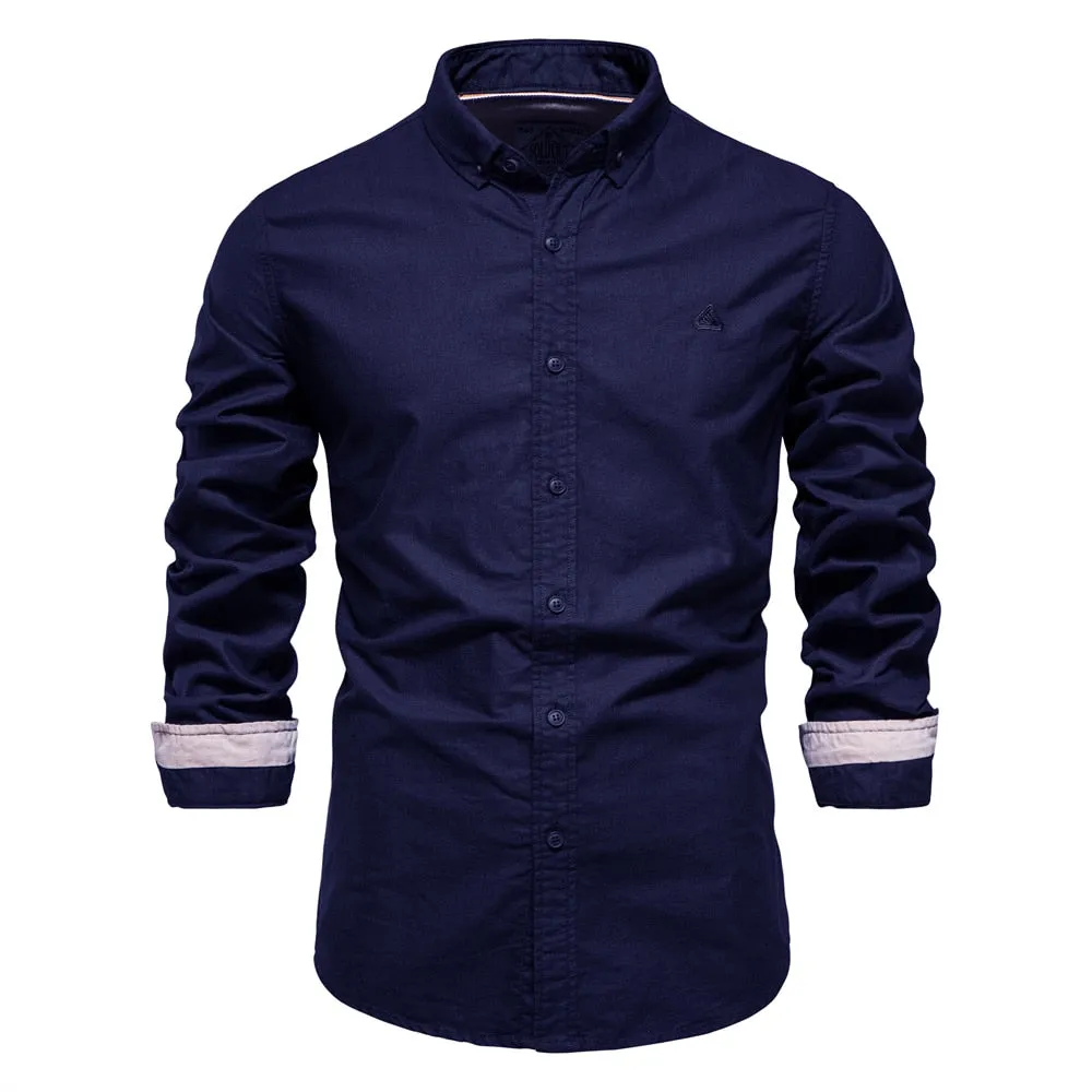 Angelo Ricci™ Brand Cotton Business Casual Oxford Dress Shirt