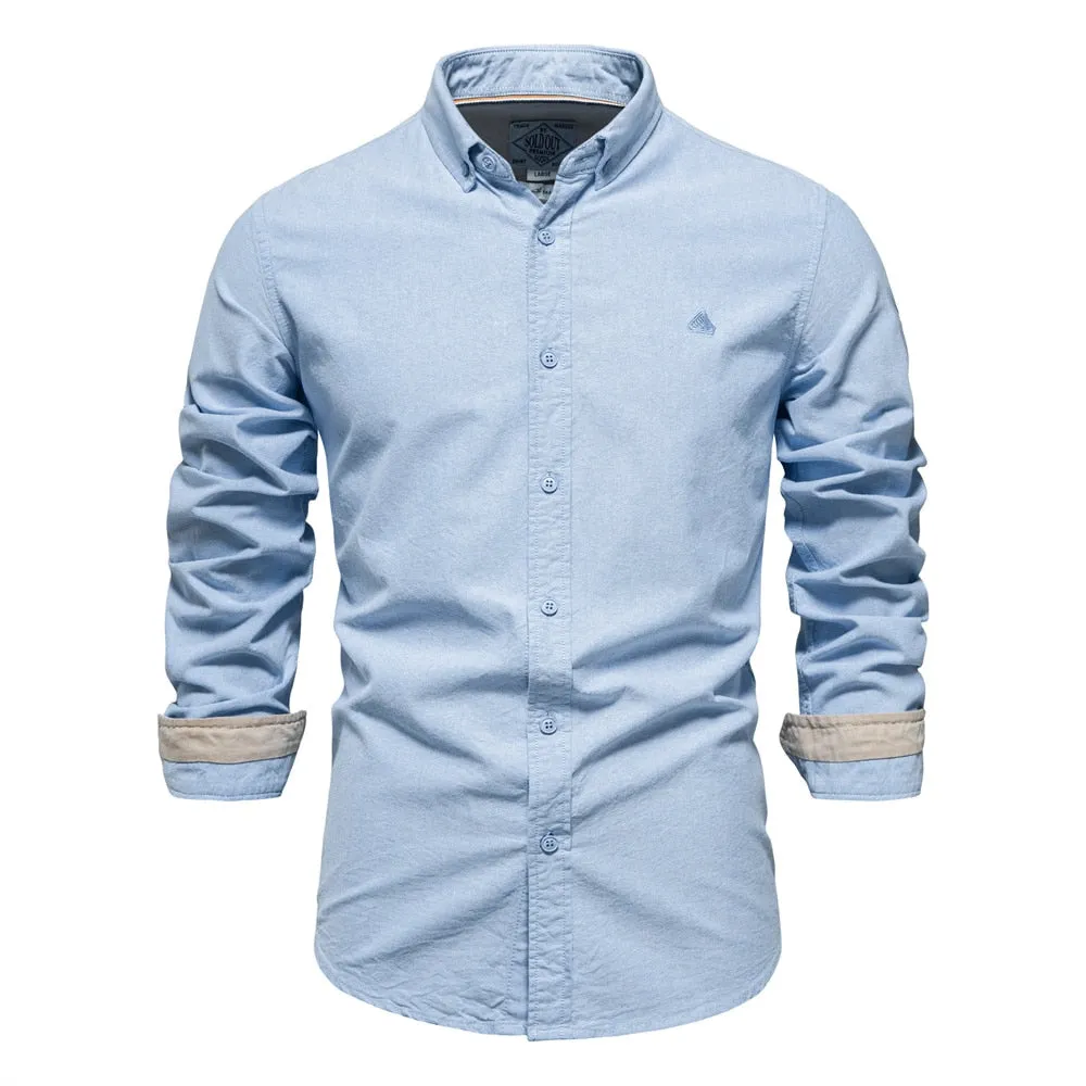 Angelo Ricci™ Brand Cotton Business Casual Oxford Dress Shirt