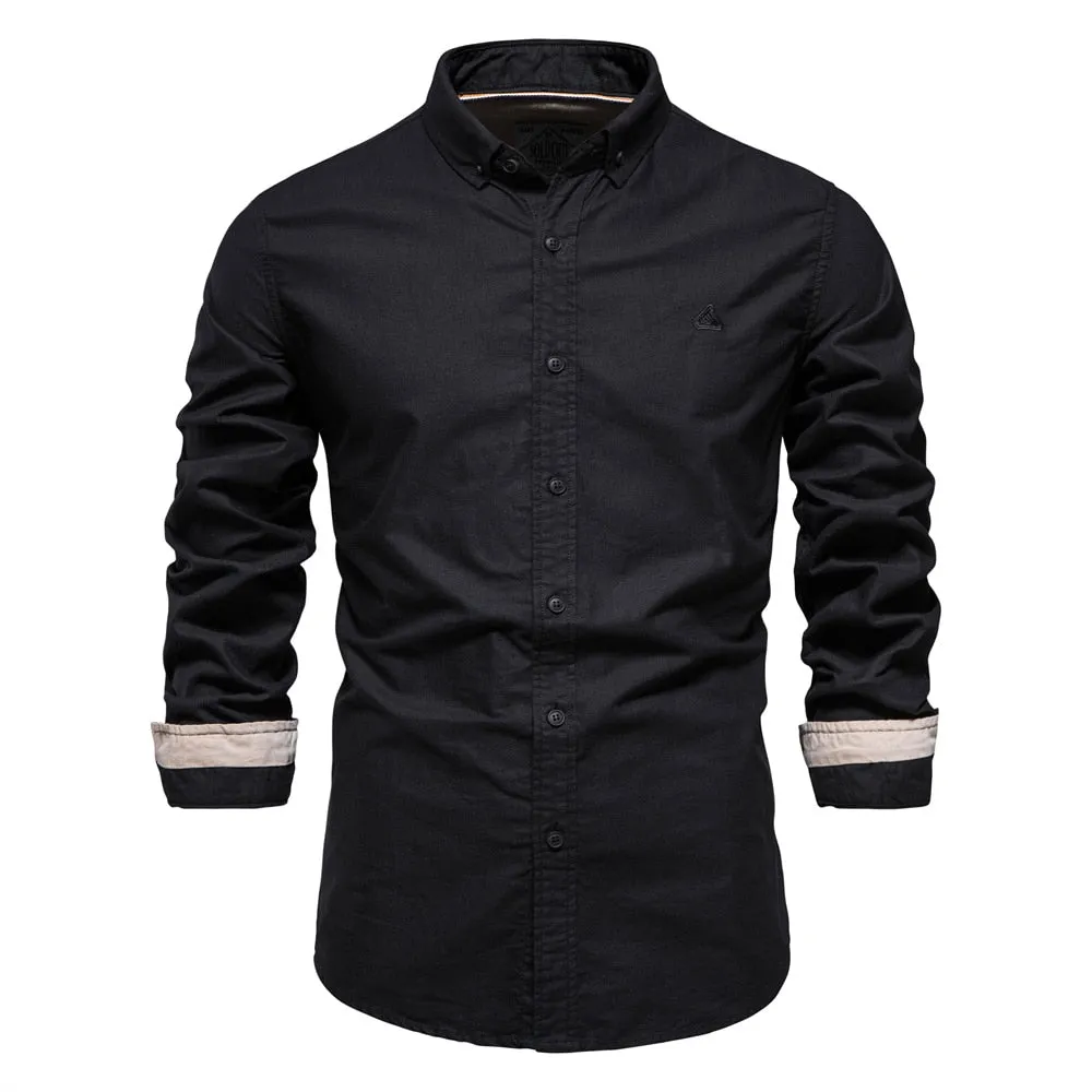 Angelo Ricci™ Brand Cotton Business Casual Oxford Dress Shirt