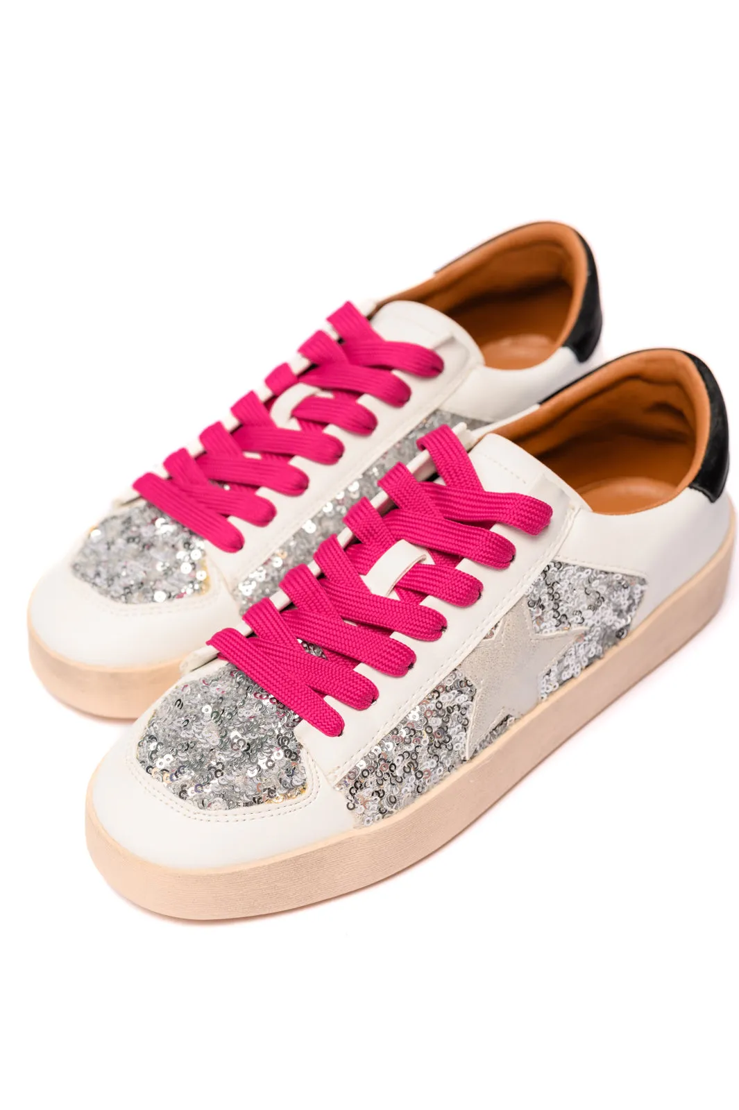 Another Round Sneakers in Silver Sequins - 7/24/2024 Corkys