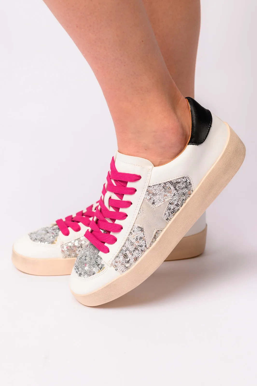 Another Round Sneakers in Silver Sequins - 7/24/2024 Corkys
