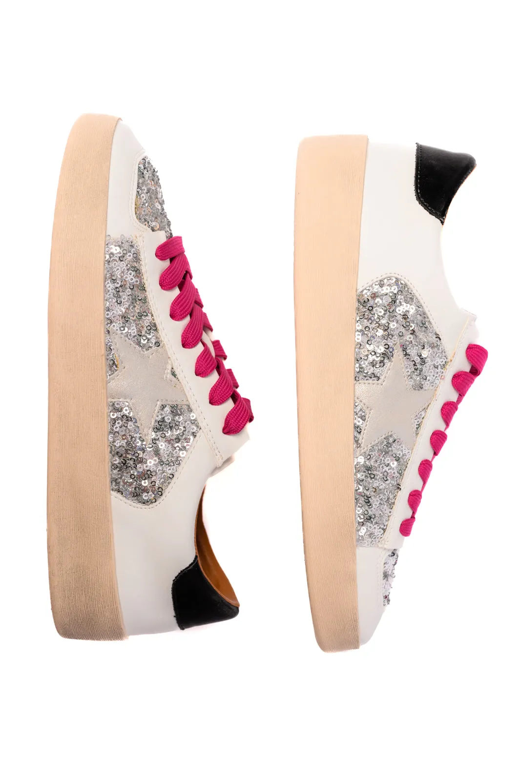 Another Round Sneakers in Silver Sequins - 7/24/2024 Corkys