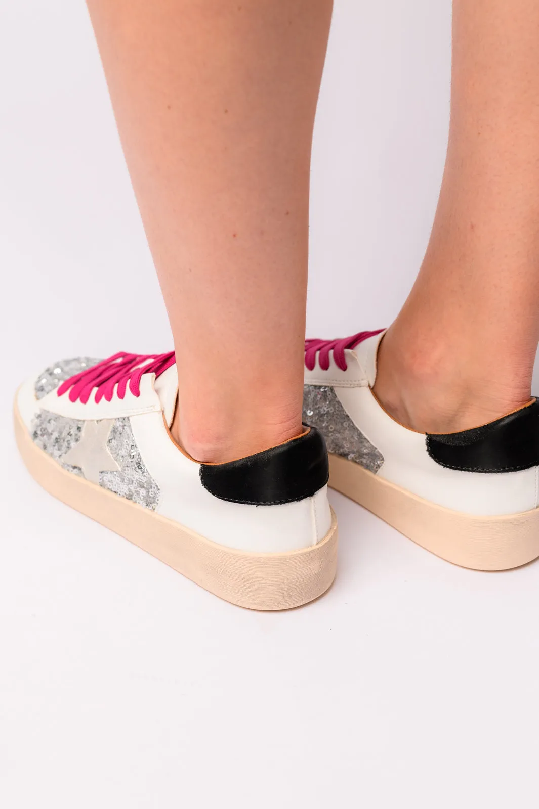 Another Round Sneakers in Silver Sequins - 7/24/2024 Corkys