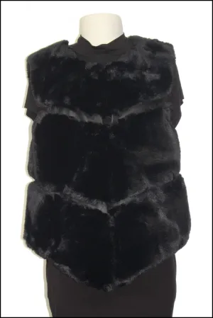 Bold Chevron Faux Fur Vest