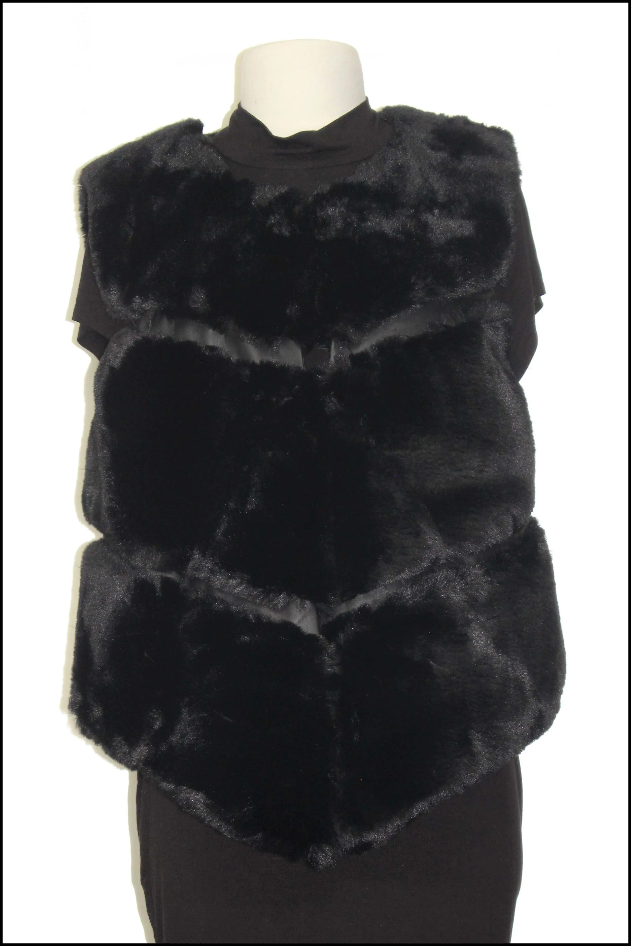 Bold Chevron Faux Fur Vest