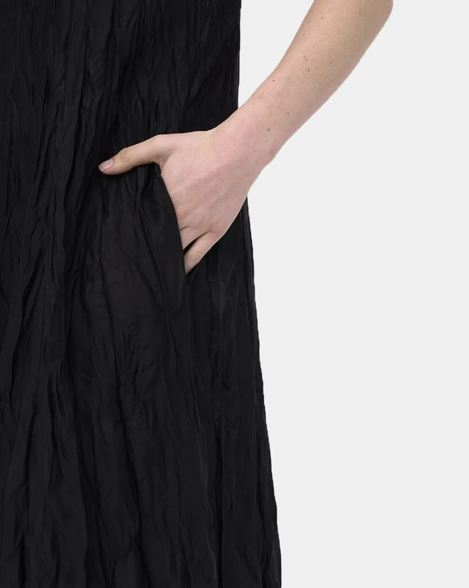 Crinkled Silky Maxi Slip Dress