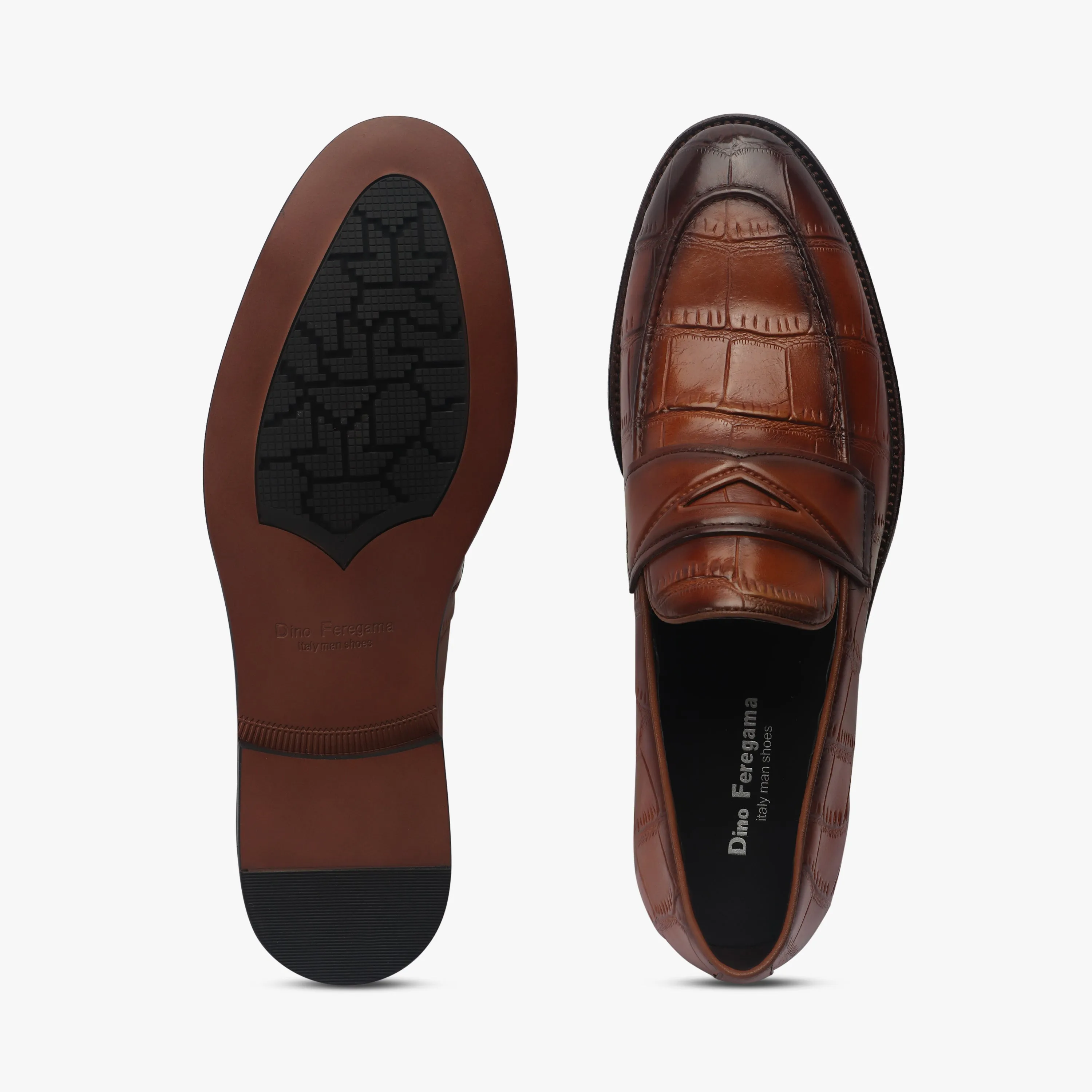 Croc Finish Penny Moccasins