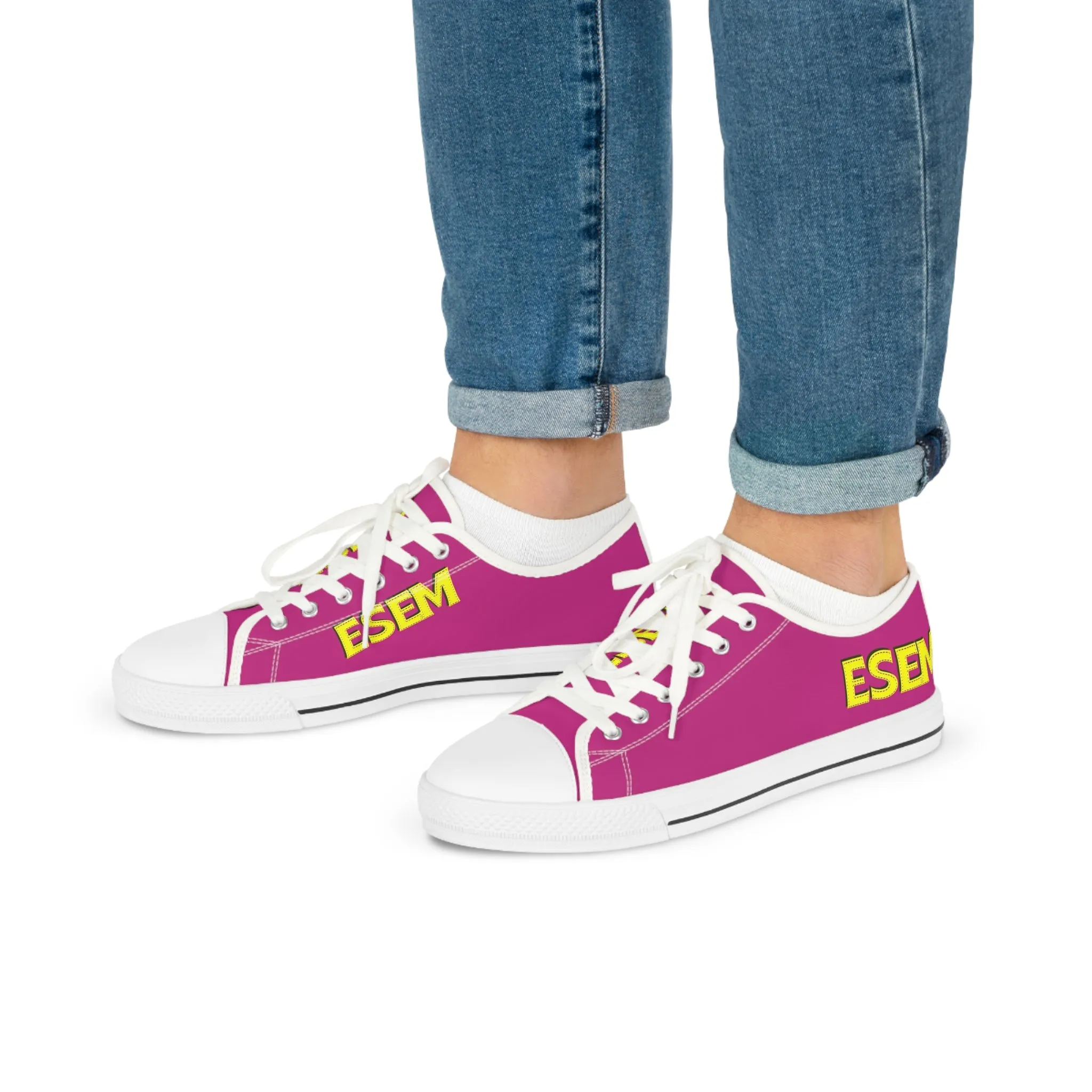 ESEM Yellow - Pink Men's Low Top Sneakers