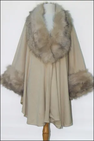 Fur Accented Cape Shawl
