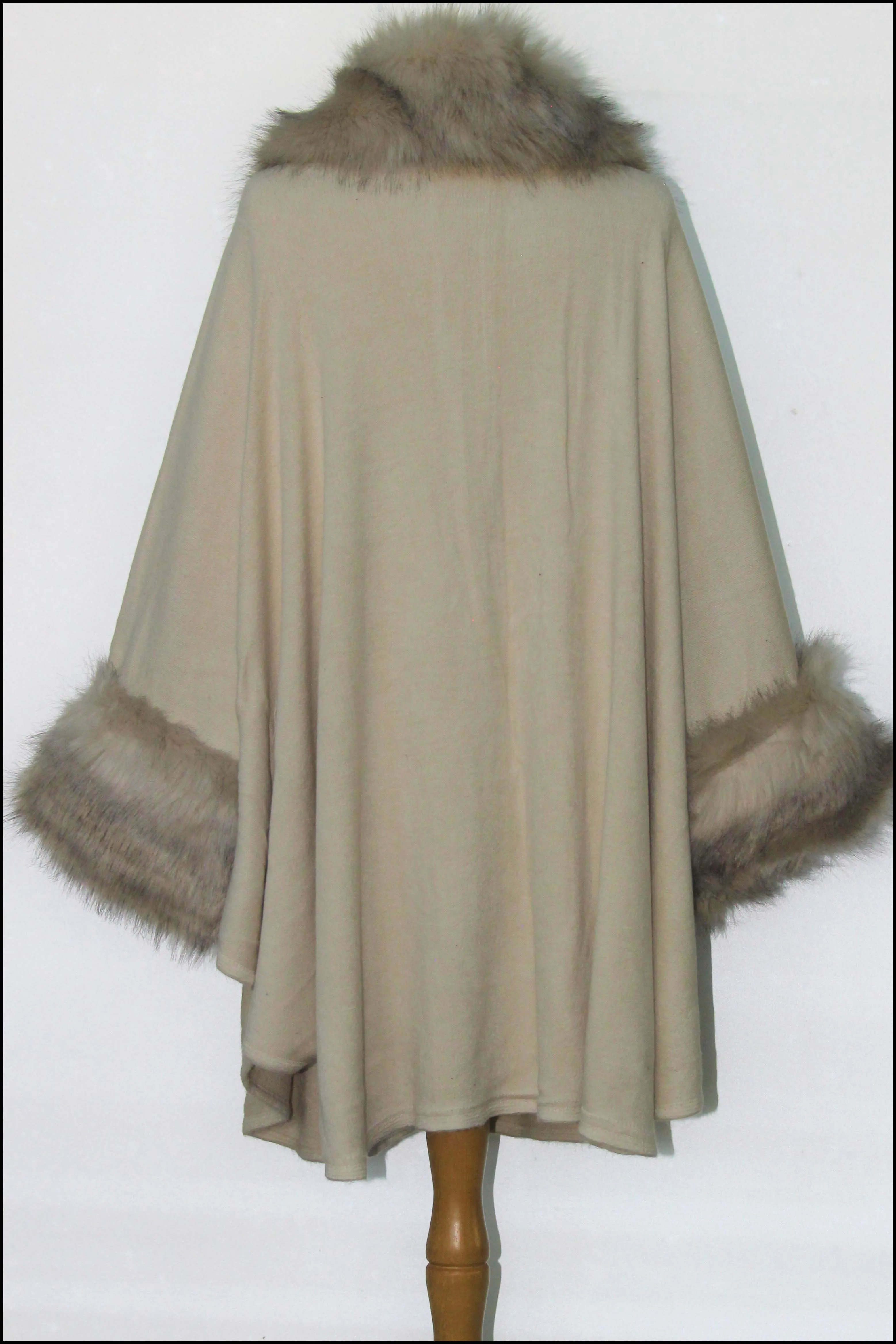 Fur Accented Cape Shawl