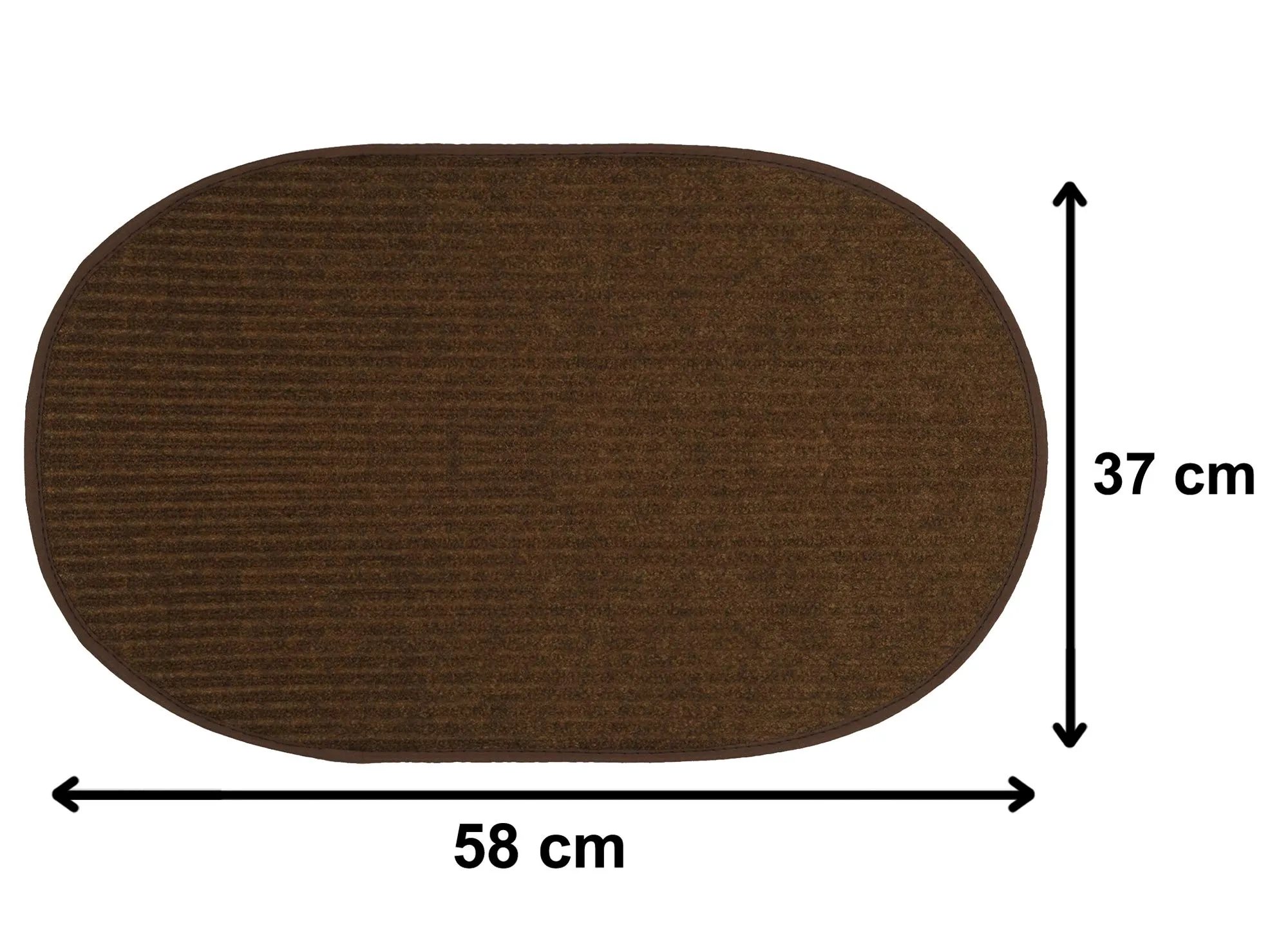 Heart Home Oval Shape Durable Microfiber Door Mat, Heavy Duty Doormat, Indoor Outdoor, Easy Clean, Waterproof, Low-Profile Mats for Entry, Patio, Garage (14'' x 23'', Brown)-HEART12091, Standard