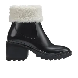 INC -  Faux Fur Lined Faux Fur Trim Rain Boots
