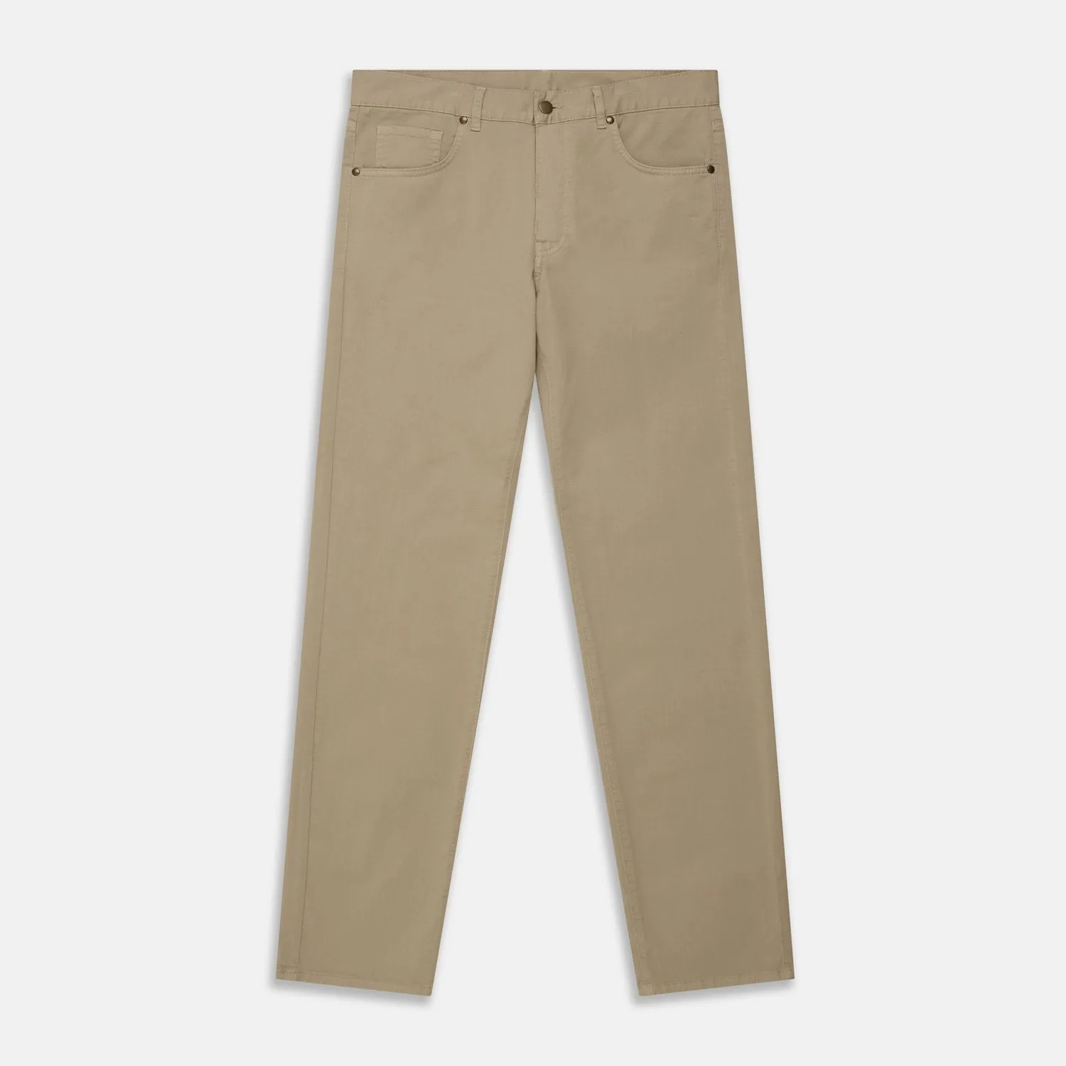 Khaki Stretch Cotton Five-Pocket Mylo Jeans