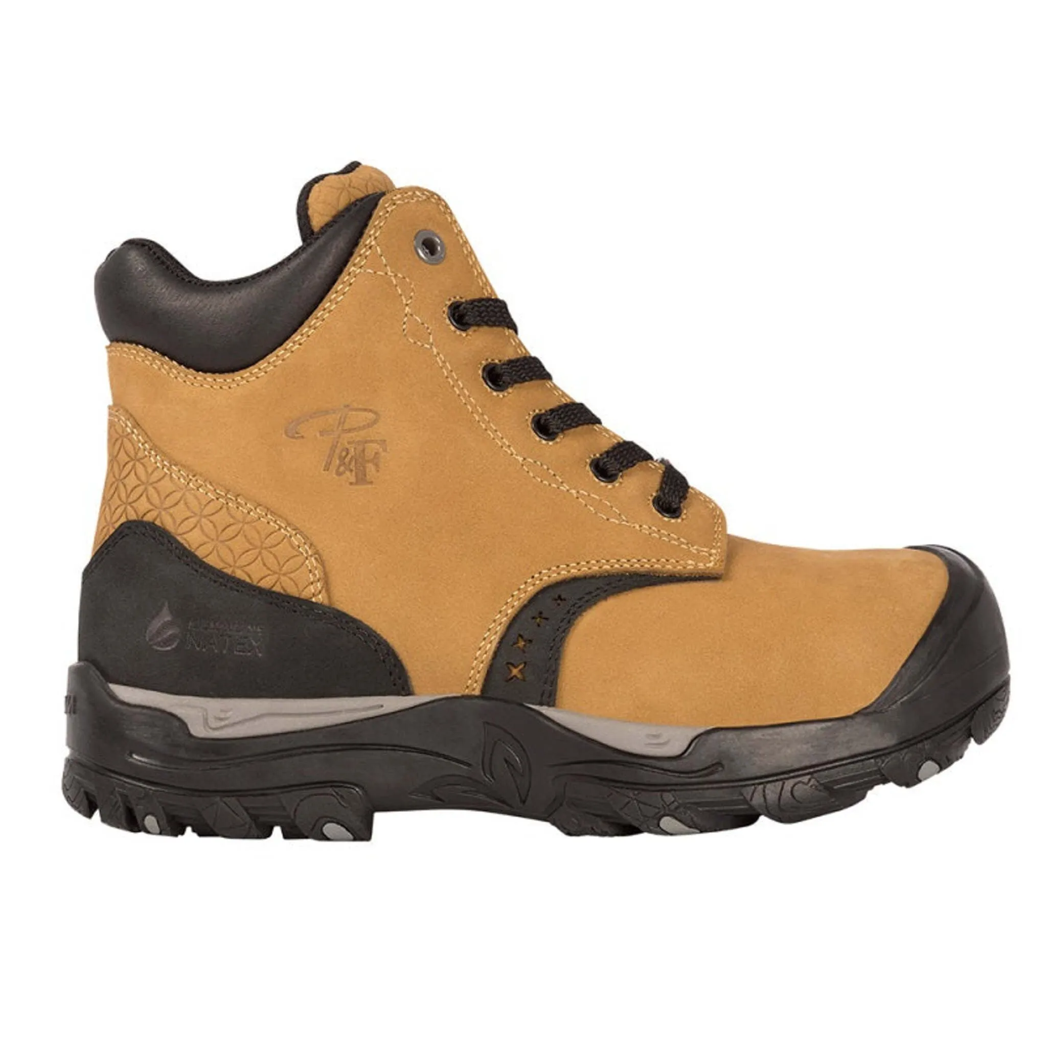 P&F Women's Safety Work Boots PF646 CSA 6" Waterproof Nubuck Leather, Steel Toe & Sole, Zipper Closure, Anti-Slip, Lightweight, Durable | Sizes 5-11