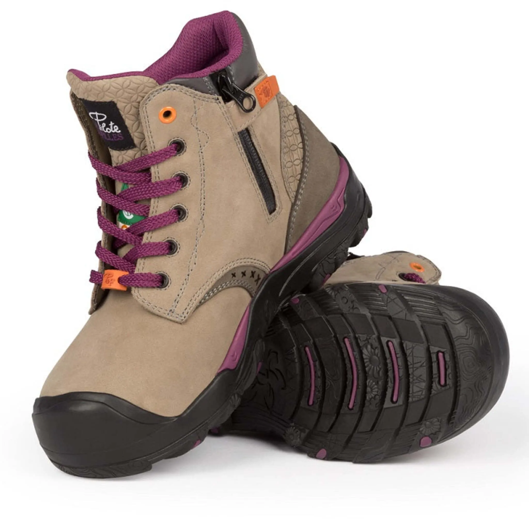 P&F Women's Safety Work Boots PF646 CSA 6" Waterproof Nubuck Leather, Steel Toe & Sole, Zipper Closure, Anti-Slip, Lightweight, Durable | Sizes 5-11