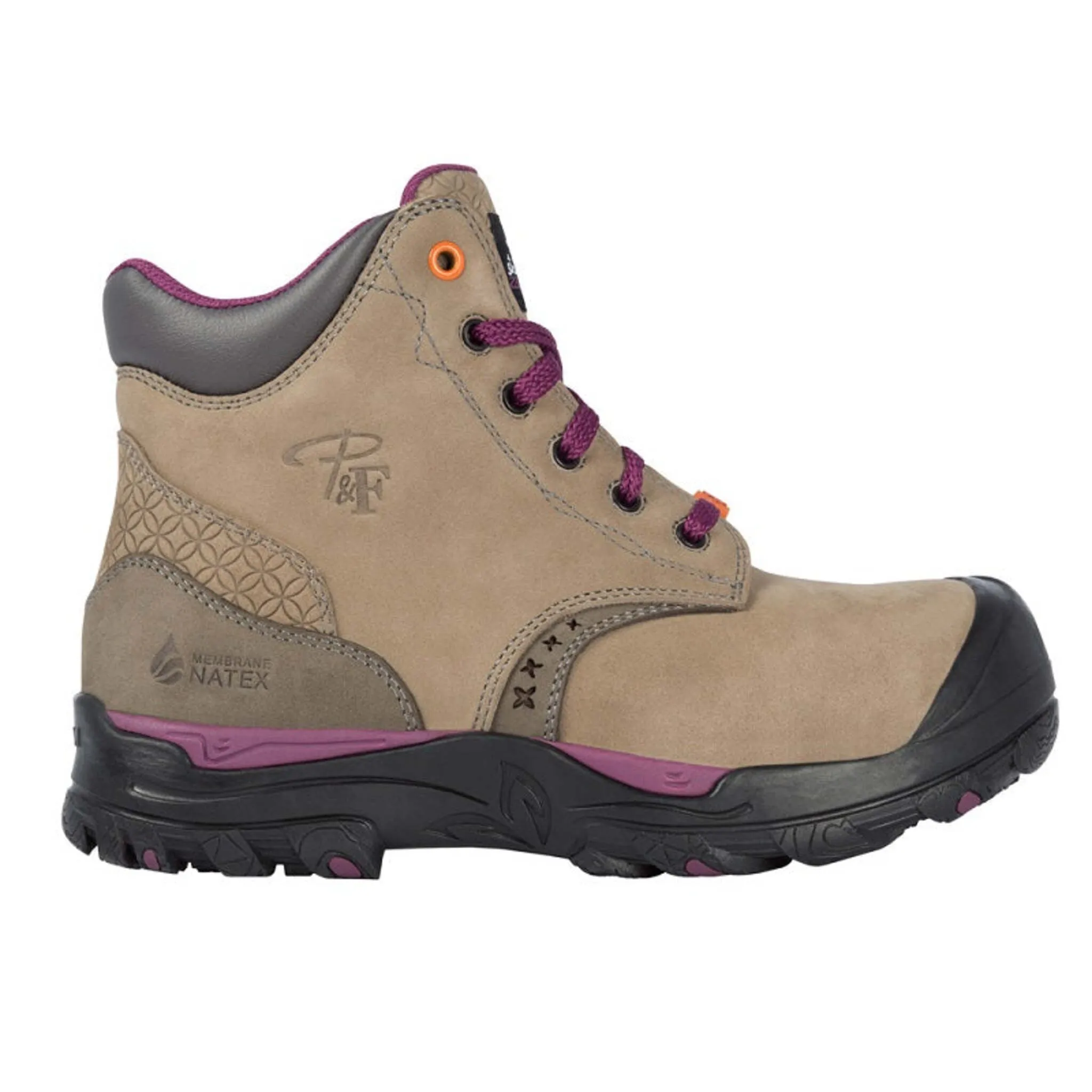 P&F Women's Safety Work Boots PF646 CSA 6" Waterproof Nubuck Leather, Steel Toe & Sole, Zipper Closure, Anti-Slip, Lightweight, Durable | Sizes 5-11