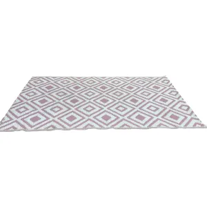Pink Diamond Reversible Indoor or Outdoor Rectangular Matting - Recycled Polypropylene