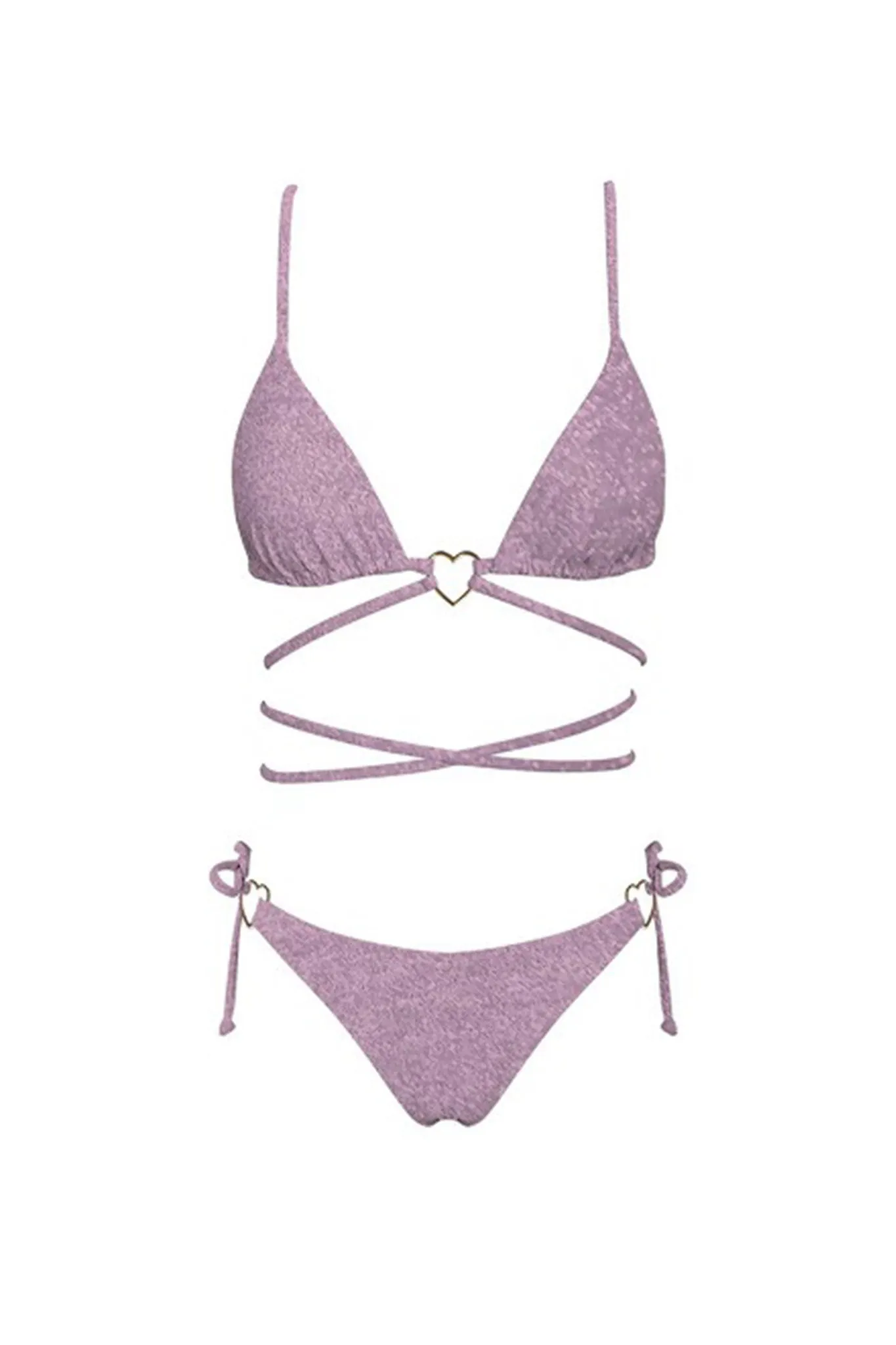 Summer Love Strappy Bikini Top Rose Shimmer