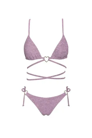 Summer Love Strappy Bikini Top Rose Shimmer