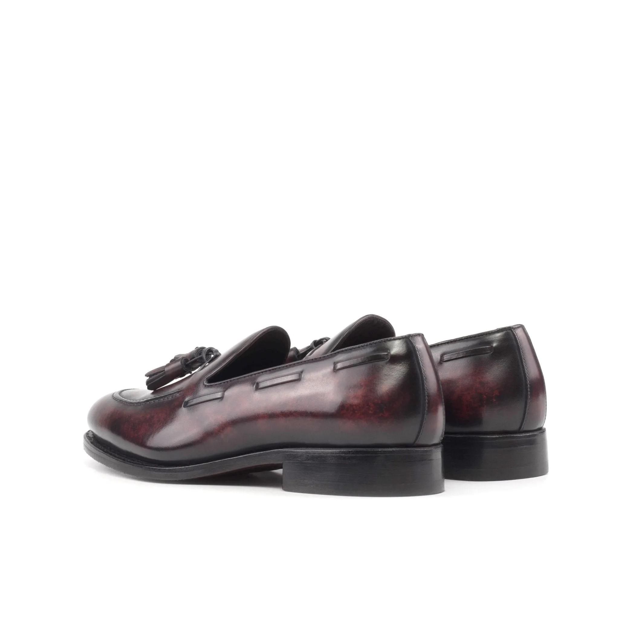 Tassel Loafer in Burgundy Marble Patina