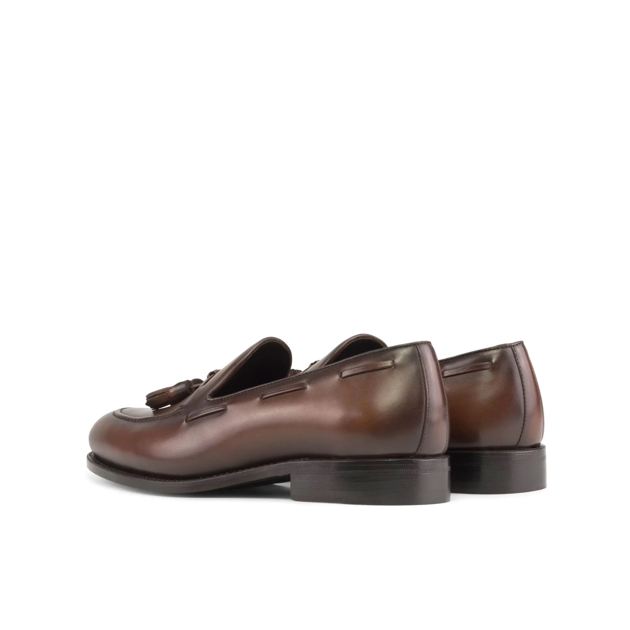 Tassel Loafer in Burnished Hickory Brown Box Calf