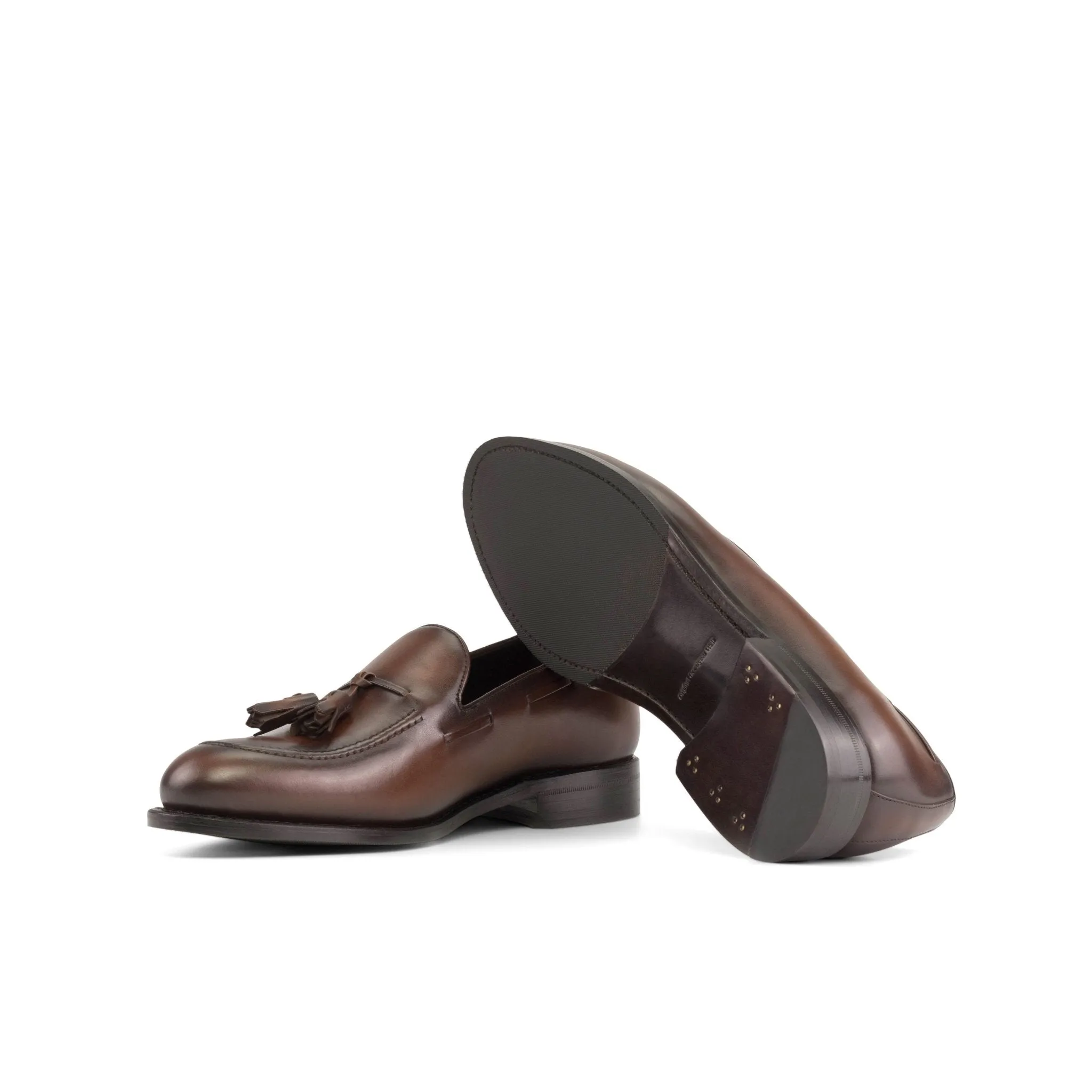 Tassel Loafer in Burnished Hickory Brown Box Calf