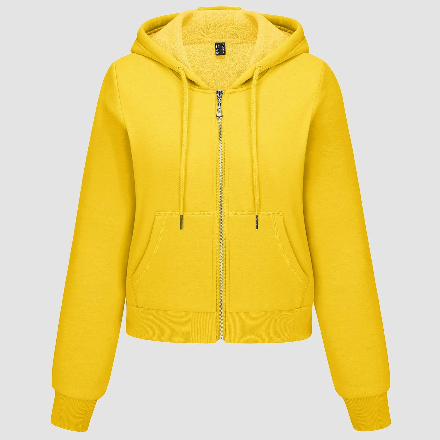 Women's Hoodie Ladies Bomber Jacket Fleece Lined Crop Tops Full Zip Hoodie For Winter