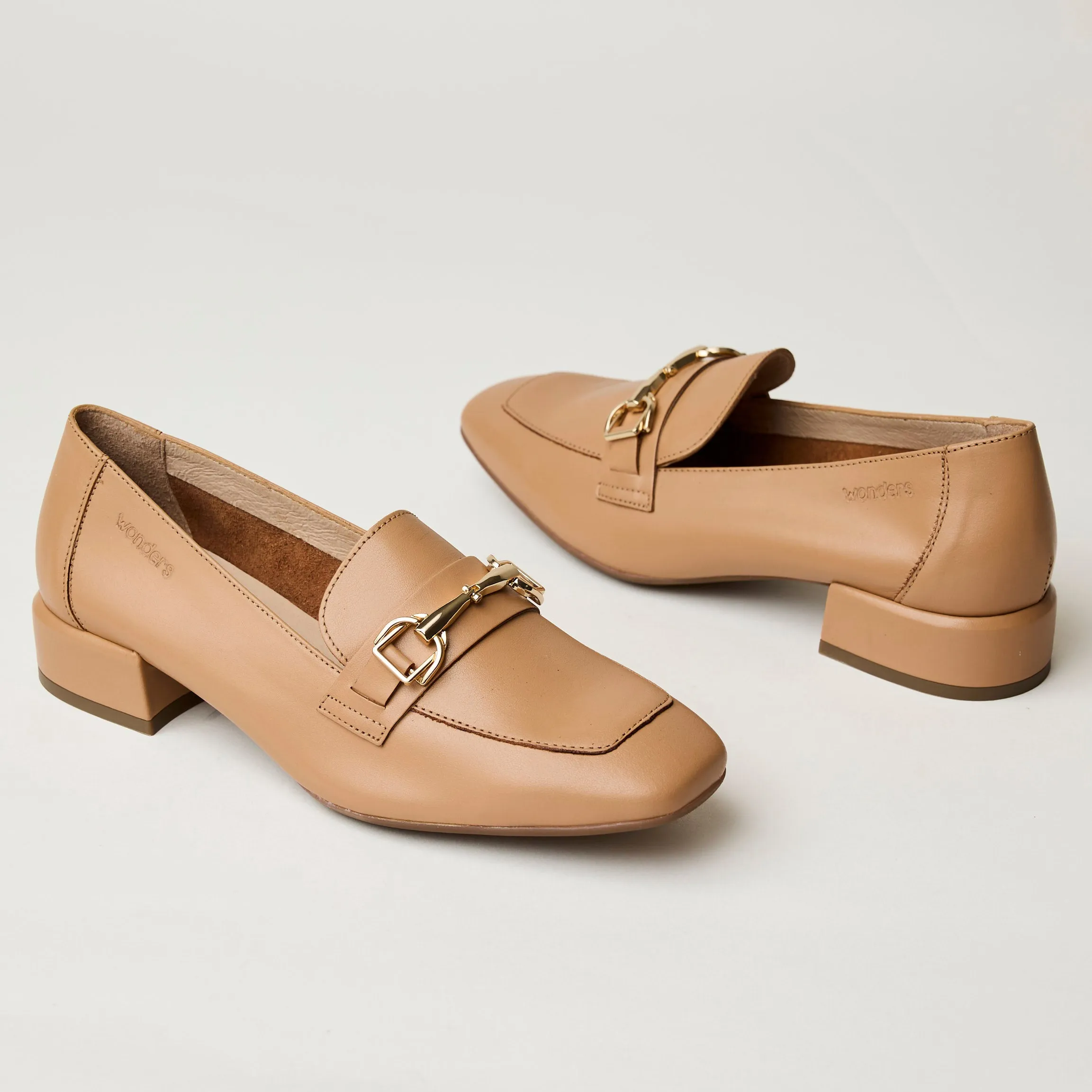 Wonders Tan Leather Loafers
