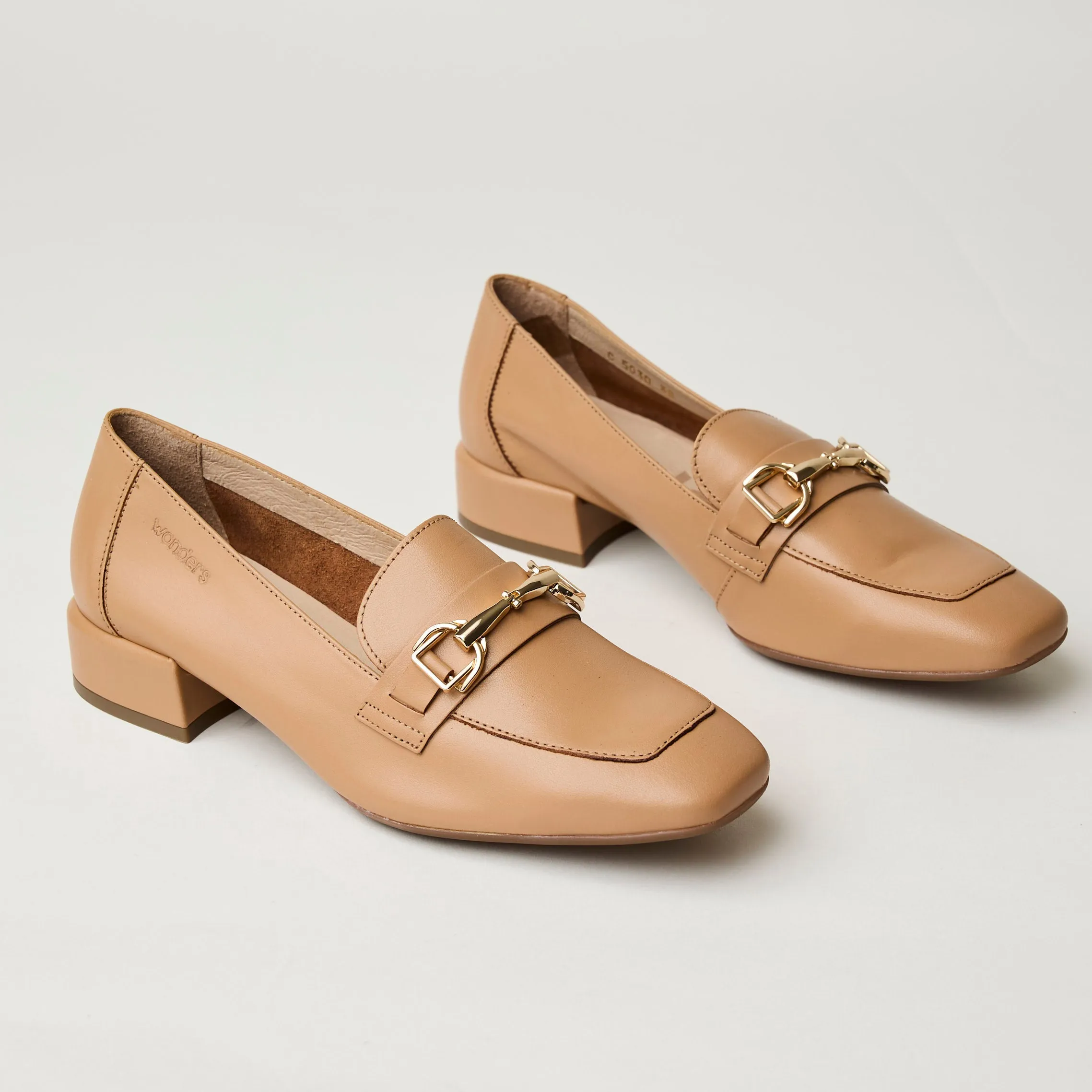 Wonders Tan Leather Loafers